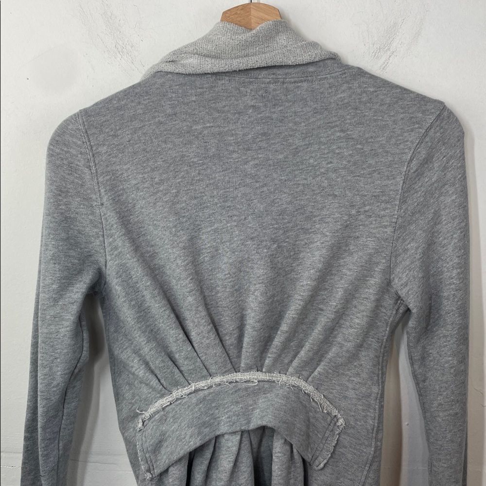 We the Free Free People Ebb and Flow Zip Up Ruffle Sweatshirt size XS Gray - Picture 9 of 14